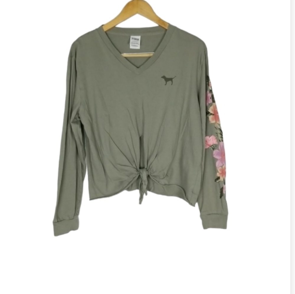 Victoria's Secret Olive Floral Long Sleeve XS